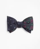 Brooks Brothers Pine And Dots With Medium Dot Reversible Bow Tie
