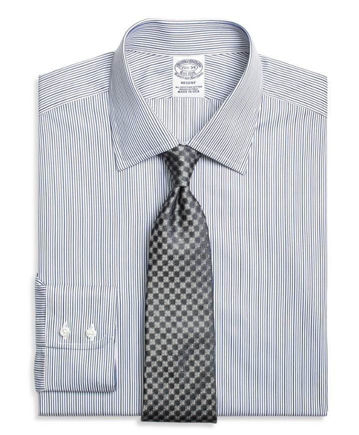 Brooks Brothers Men's Slim Fitted Dress Shirt, Rope Stripe