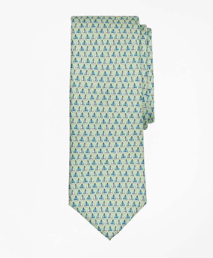 Brooks Brothers Men's Sail Boat Print Tie