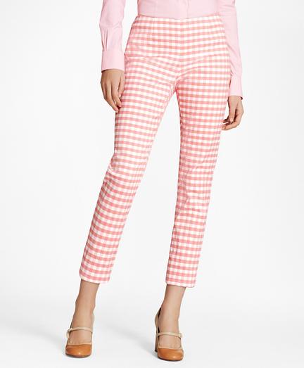 Brooks Brothers Slim-fit Gingham Double-weave Pants