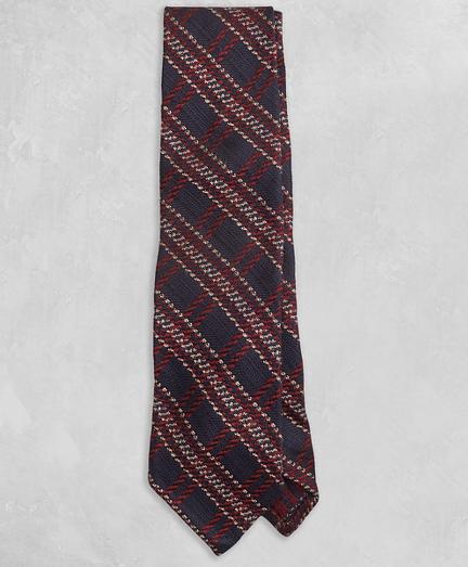 Brooks Brothers Golden Fleece Navy And Burgundy Plaid Tie
