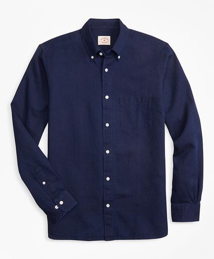 Brooks Brothers Indigo-dyed Textured Dobby Sport Shirt