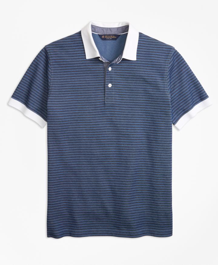 Brooks Brothers Men's Slim Fit Short-sleeve Rugby Shirt