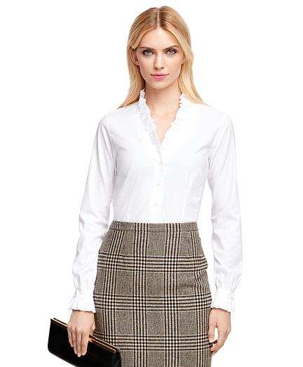 Brooks Brothers Non-iron Ruffle Collar Dress Shirt
