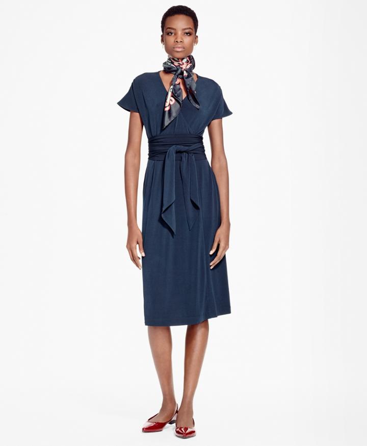 Brooks Brothers Women's Faux Wrap Fit-and-flare Dress