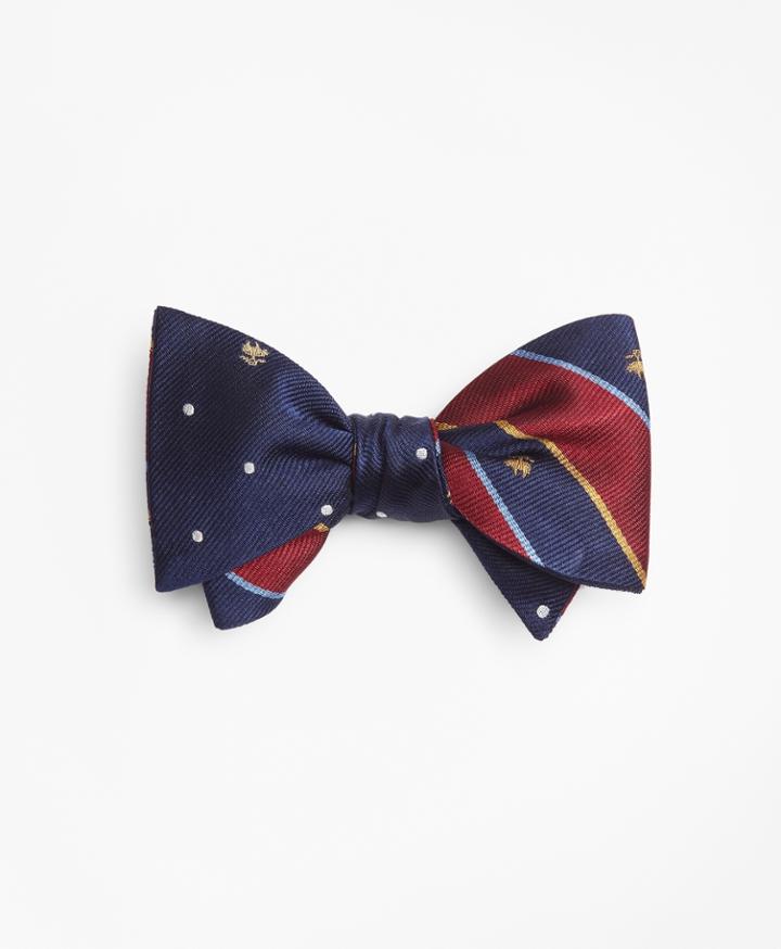Brooks Brothers Men's Argyll Sutherland And Golden Fleece With Dot And Golden Fleece Reversible Bow Tie