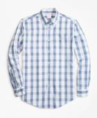Brooks Brothers Men's Non-iron Madison Fit Bold Windowpane Sport Shirt
