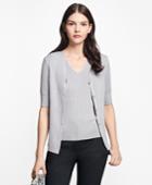 Brooks Brothers Women's Elbow-length Cotton-rayon V-neck Cardigan