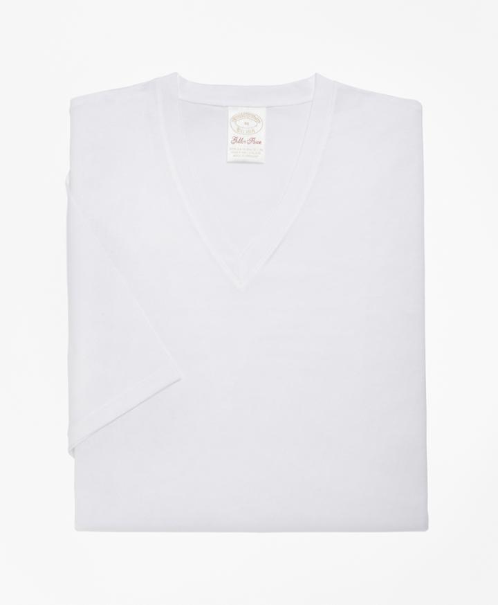 Brooks Brothers Men's Sea Island V-neck Tee Shirt