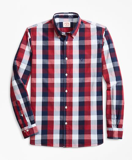 Brooks Brothers Indigo-dyed Checked Cotton Broadcloth Sport Shirt