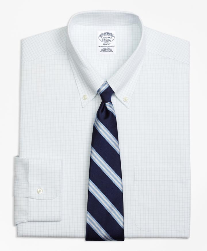 Brooks Brothers Men's Non-iron Slim Fit Graph Check Dress Shirt