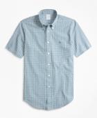 Brooks Brothers Regent Fit Gingham Seersucker Short-sleeve Sport Shirt