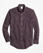 Brooks Brothers Men's Non-iron Regent Fit Heathered Check Sport Shirt