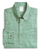 Brooks Brothers Supima Cotton Non-iron Slim Fit Heather Gingham Sport Shirt