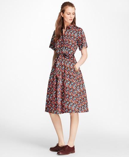 Brooks Brothers B Print Cotton Shirt Dress