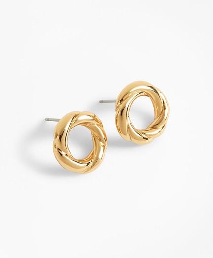 Brooks Brothers Gold-plated Rope Stud Earrings