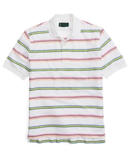 Brooks Brothers St Andrews Links Multi Bar Stripe Polo Shirt