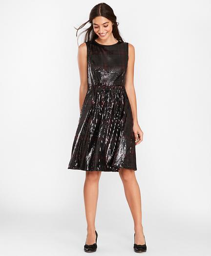 Brooks Brothers Sequined Plaid Dress