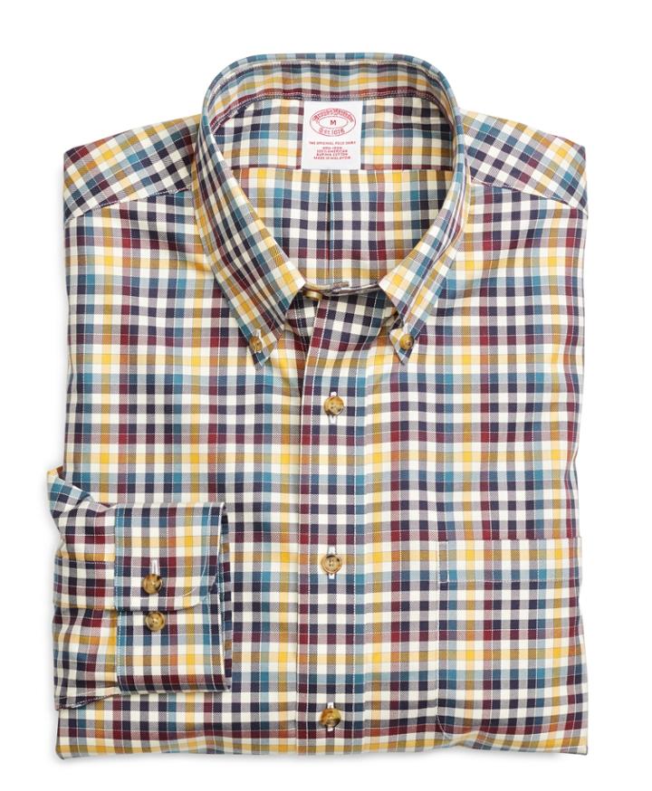 Brooks Brothers Men's Non-iron Regular Fit Check Sport Shirt