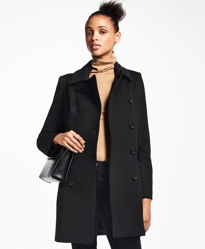 Brooks Brothers Women's Brushed Wool Twill Peacoat