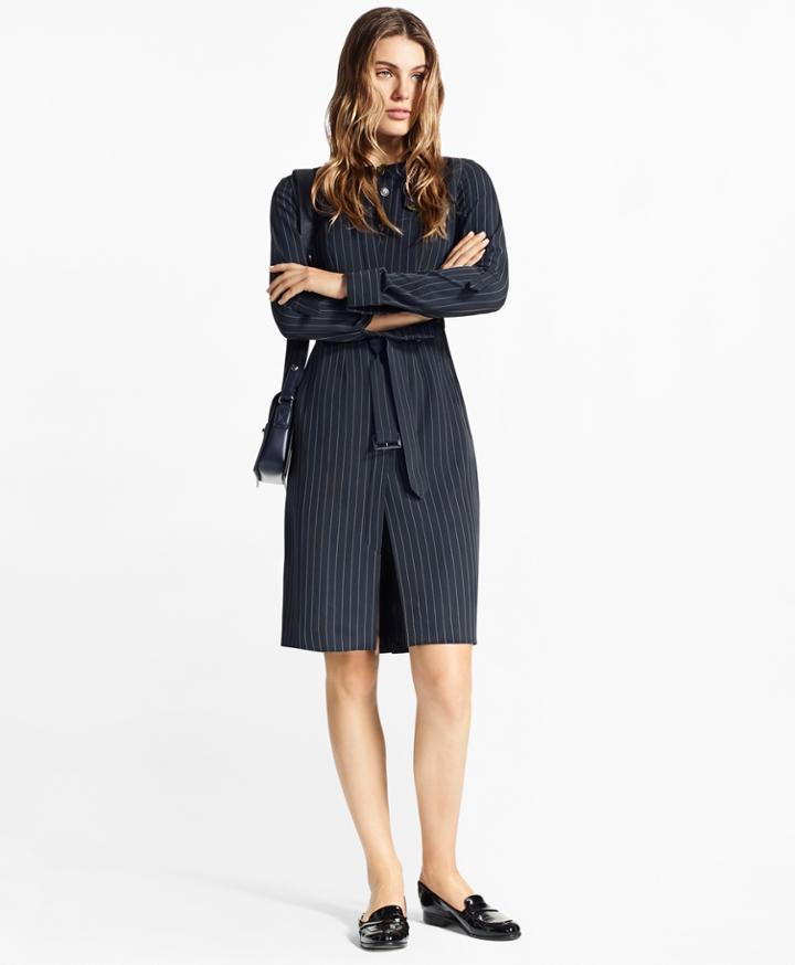 Brooks Brothers Women's Pinstripe Trench Dress