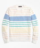Brooks Brothers Supima Cotton Multi-stripe Crewneck Sweater