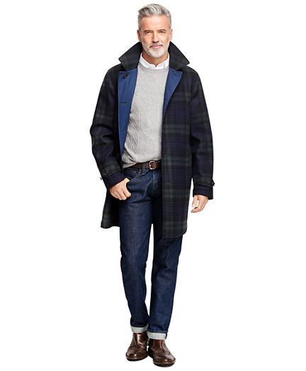 Brooks Brothers Black Watch Reversible Trench Coat