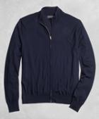 Brooks Brothers Golden Fleece 3-d Knit Fine Gauge Full-zip Sweater