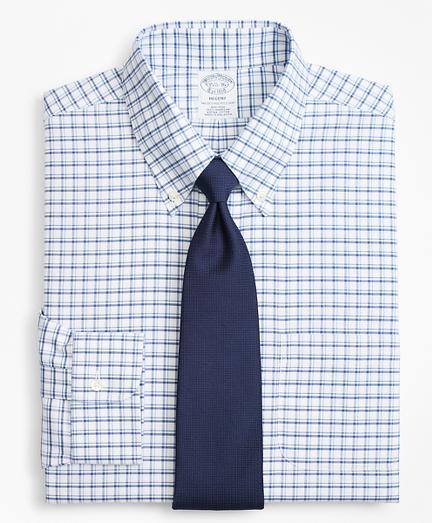 Brooks Brothers Brookscool Regent Fitted Dress Shirt, Non-iron Sidewheeler Windowpane