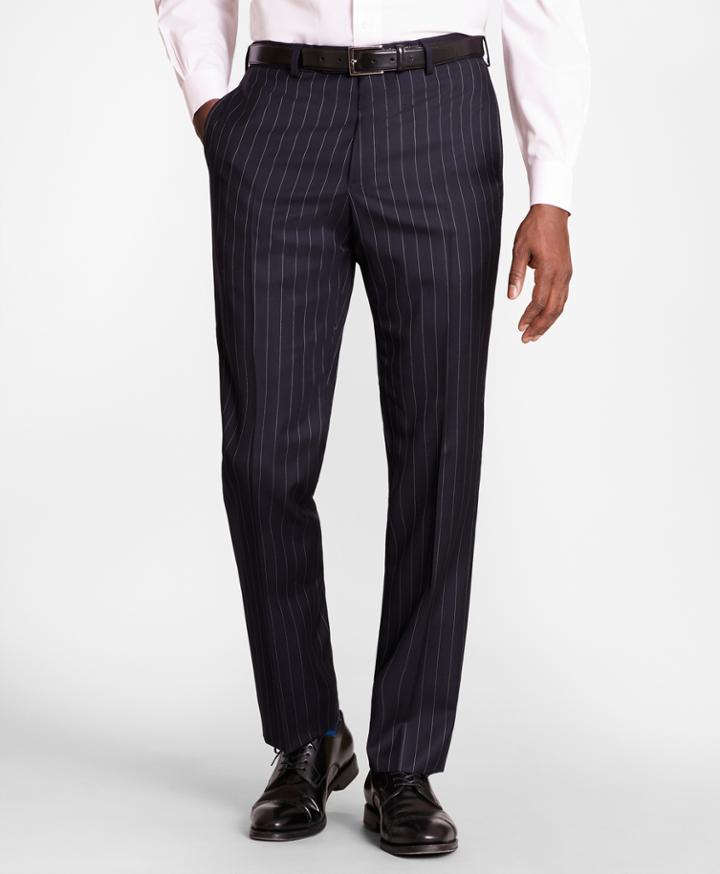 Brooks Brothers Men's Brooksgate Regent-fit Bead-stripe Wool Twill Suit Pants