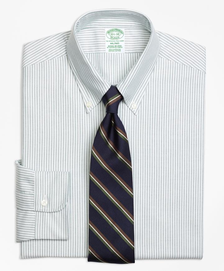 Brooks Brothers Men's Original Polo Button-down Oxford Extra Slim Fit Slim-fit Dress Shirt, Stripe