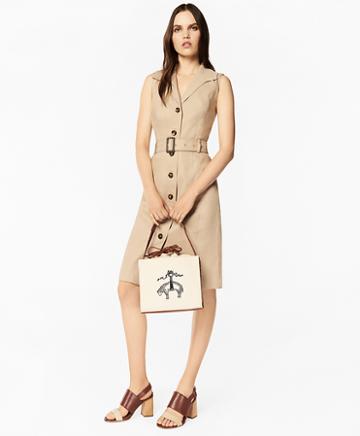 Brooks Brothers Linen-blend Trench Dress