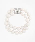 Brooks Brothers Two-row 12mm Glass Pearl Bracelet