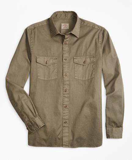 Brooks Brothers Garment-dyed Cotton Twill Sport Shirt