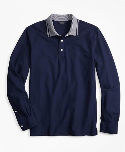 Brooks Brothers Two-tone Long-sleeve Polo Shirt