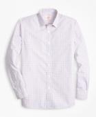 Brooks Brothers Windowpane Nine-to-nine Cotton Poplin Shirt