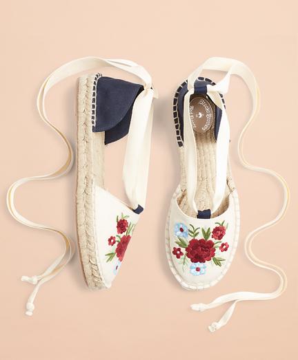 Brooks Brothers Floral-embroidered Espadrilles