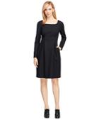 Brooks Brothers Wool Stretch Square Neck Dress