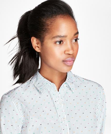 Brooks Brothers Striped Dobby-dot Cotton Shirt