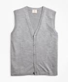 Brooks Brothers Merino Wool V-neck Button Vest