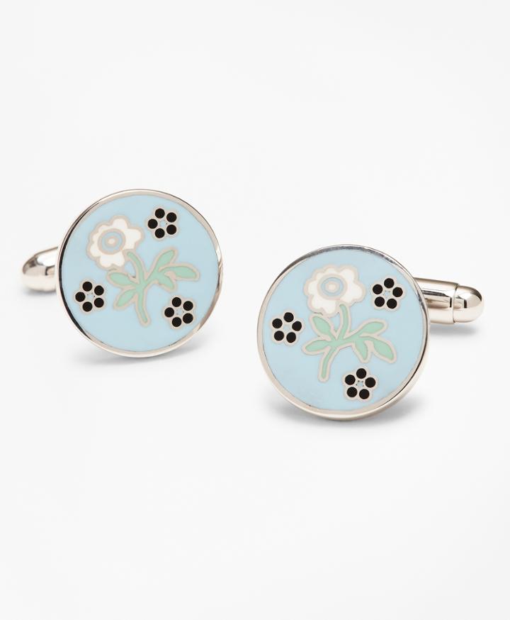 Brooks Brothers Men's Floral Enamel Cuff Links