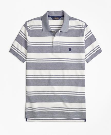 Brooks Brothers Slim Fit Oxford Pique Beach Stripe Polo Shirt