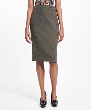 Brooks Brothers Stretch-wool Pencil Skirt