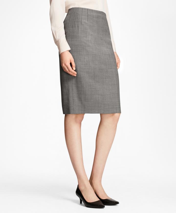 Brooks Brothers Women's Sharkskin Stretch Wool Pencil Skirt