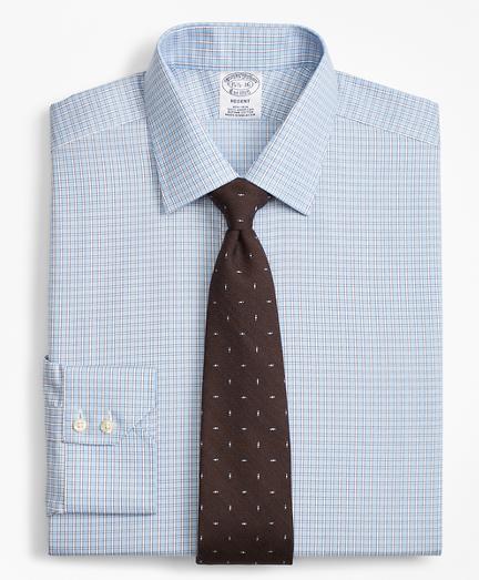 Brooks Brothers Regent Fitted Dress Shirt, Non-iron Two-tone Framed Windowpane