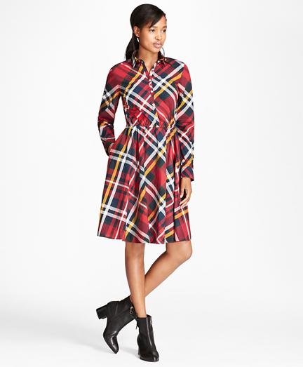 Brooks Brothers Tartan Cotton Poplin Shirt Dress