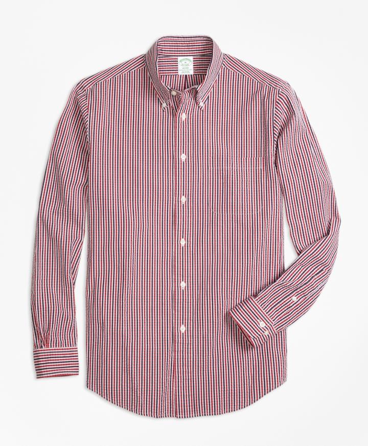 Brooks Brothers Men's Milano Fit Check Seersucker Sport Shirt