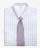 Brooks Brothers Men's Non-iron Regular Fit Alternating Twin Tattersall Dress Shirt