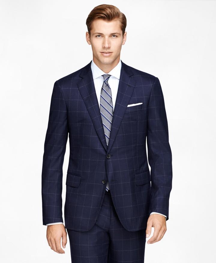 Brooks Brothers Men's Regent Fit Three-piece Golden Fleece Windowpane Suit