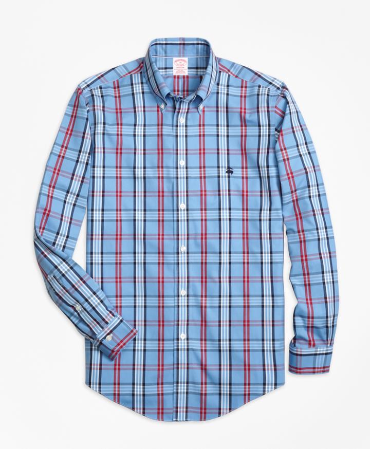 Brooks Brothers Men's Non-iron Madison Fit Signature Tartan Sport Shirt